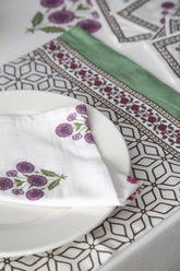 Tree Valley Çiçek Desen 4'lü Organik Müslin Servis Peçete Seti - uniqlooms.com